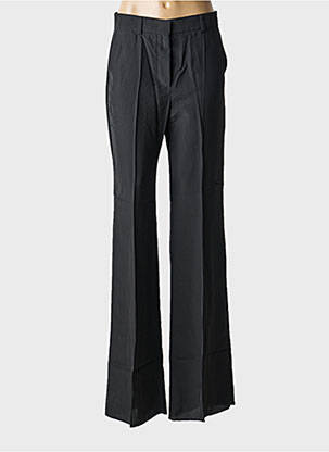 Pantalon flare fermeture zippée sous rabat avec crochet taille haute noir SPORTMAX femme