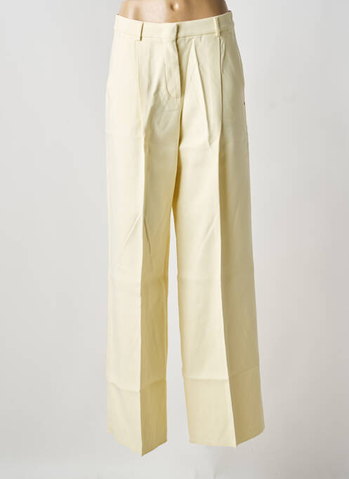 Pantalon large tissage crêpe taille haute beige SPORTMAX femme