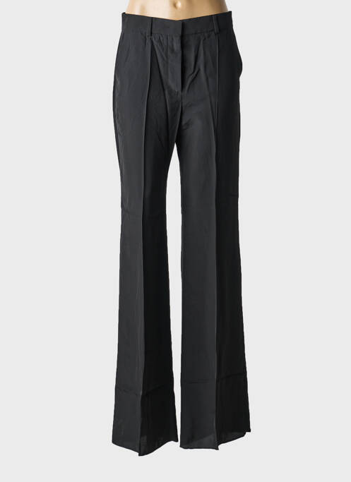 Pantalon flare fermeture zippée sous rabat avec crochet taille haute noir SPORTMAX femme