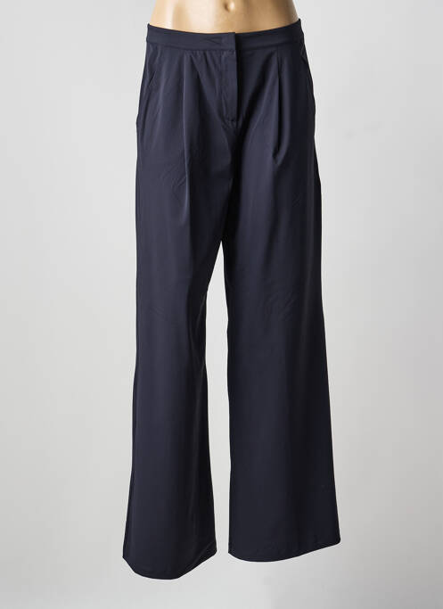 Pantalon large tissage crêpe taille haute bleu MM BY MAXMARA femme