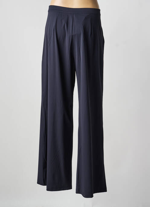 Pantalon large tissage crêpe taille haute bleu MM BY MAXMARA femme