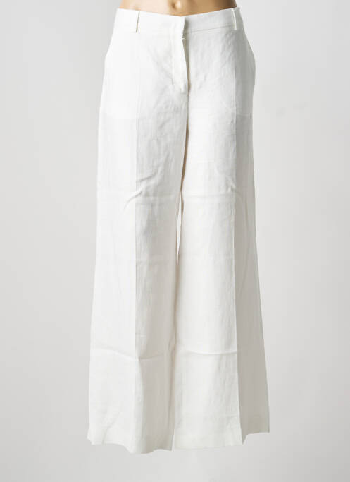Pantalon large tissage crêpe taille haute blanc WEEKEND MAXMARA femme