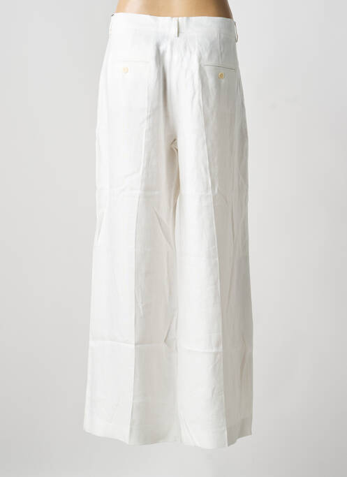 Pantalon large tissage crêpe taille haute blanc WEEKEND MAXMARA femme