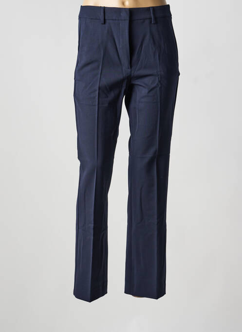Pantalon droit fermeture zippée sous rabat avec crochet taille normale bleu WEEKEND MAXMARA femme