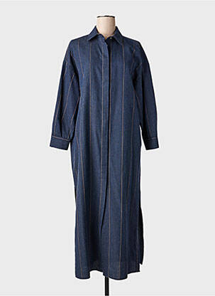 Robe longue manches longues manches longues bleu DIXIE femme