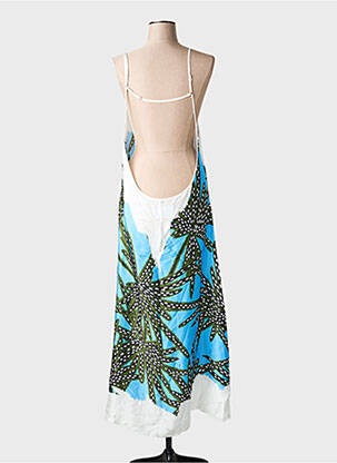 Robe longue manches bretelles ajustables fines bretelles bleu BRAND UNIQUE femme