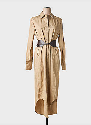 Robe mi-longue manches longues manches longues beige IMPERIAL femme