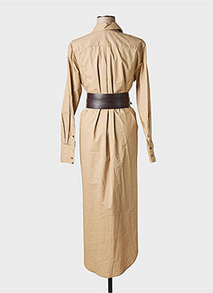 Robe mi-longue manches longues manches longues beige IMPERIAL femme