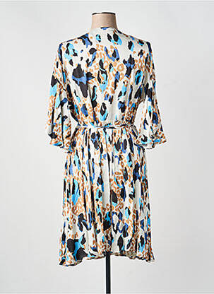 Robe mi-longue imprimé fleurs manches longues beige BRAND UNIQUE femme