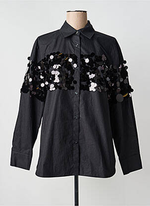 Chemisier coupe droite manches longues noir DIXIE femme