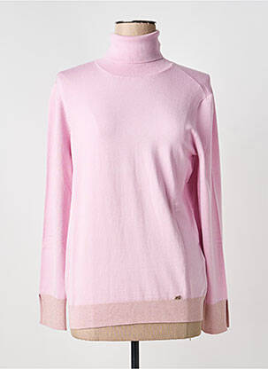 Pull col roulé stretch manches longues rose GAUDI femme