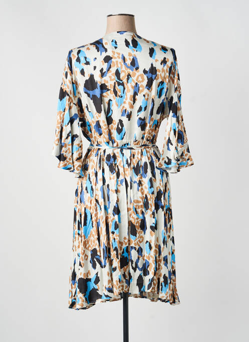 Robe mi-longue imprimé fleurs manches longues beige BRAND UNIQUE femme