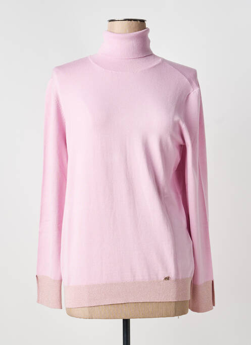 Pull col roulé stretch manches longues rose GAUDI femme