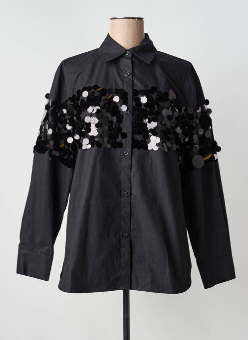 Chemisier coupe droite manches longues noir DIXIE femme