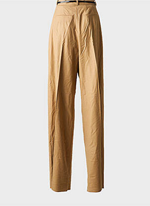 Pantalon droit fermeture zippée sous rabat avec crochet beige SPORTMAX femme