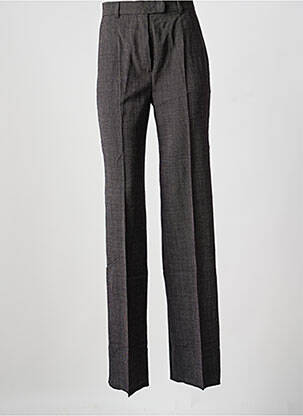 Pantalon droit fermeture zippée sous rabat avec crochet noir MAX MARA femme