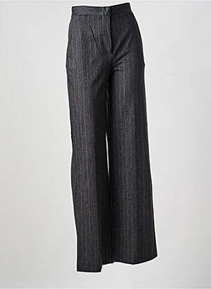 Pantalon droit fermeture zippée sous rabat avec crochet gris MAX MARA femme