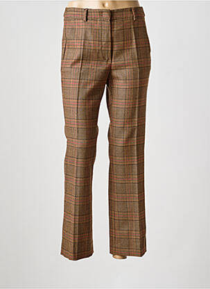 Pantalon 7/8 fermeture zippée sous rabat avec crochet marron MAX MARA femme