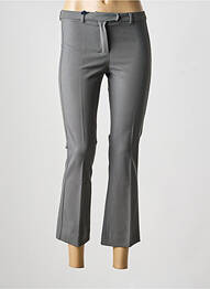 Pantalon 7/8 fermeture zippée sous rabat avec crochet gris MAX MARA femme
