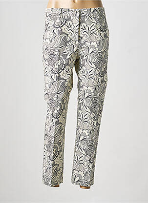 Pantalon 7/8 fermeture zippée sous rabat avec crochet blanc MAX MARA femme
