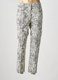 Pantalon 7/8 fermeture zippée sous rabat avec crochet blanc MAX MARA femme