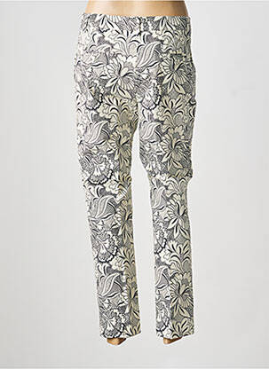 Pantalon 7/8 fermeture zippée sous rabat avec crochet blanc MAX MARA femme