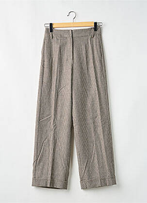Pantalon droit fermeture zippée sous rabat avec crochet beige MAX MARA femme