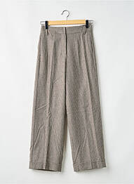 Pantalon droit fermeture zippée sous rabat avec crochet beige MAX MARA femme
