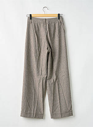 Pantalon droit fermeture zippée sous rabat avec crochet beige MAX MARA femme