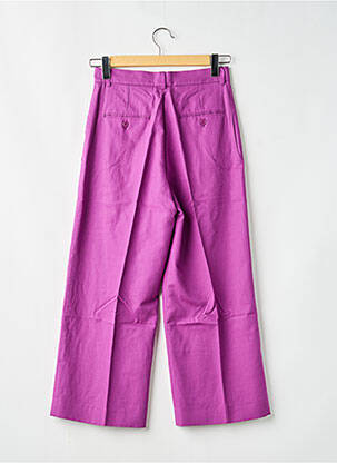 Pantalon droit fermeture zippée sous rabat avec crochet violet MAX MARA femme