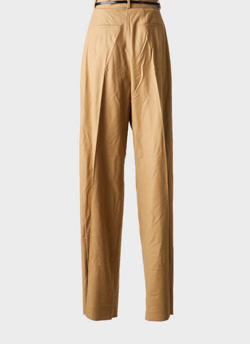Pantalon droit fermeture zippée sous rabat avec crochet beige SPORTMAX femme