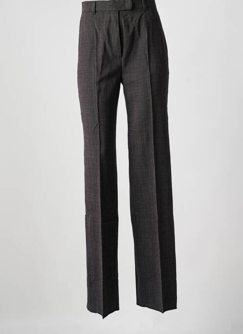 Pantalon droit fermeture zippée sous rabat avec crochet noir MAX MARA femme