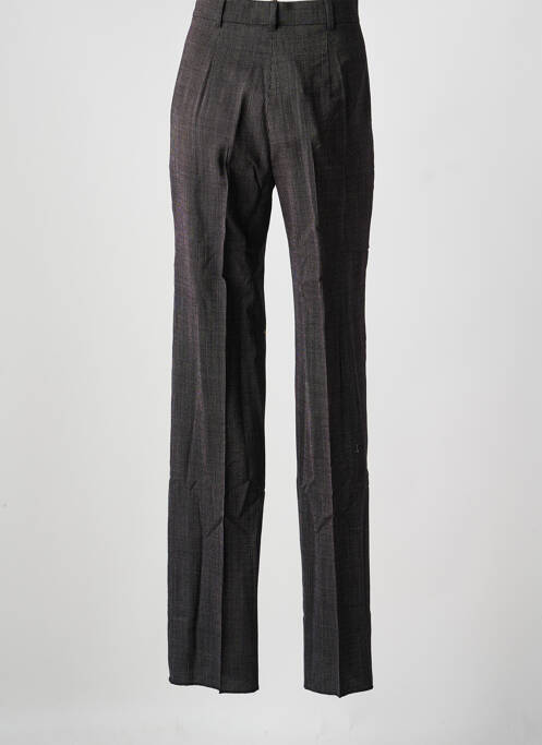 Pantalon droit fermeture zippée sous rabat avec crochet noir MAX MARA femme