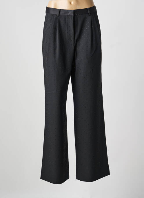 Pantalon droit fermeture zippée sous rabat avec crochet noir PENNYBLACK femme
