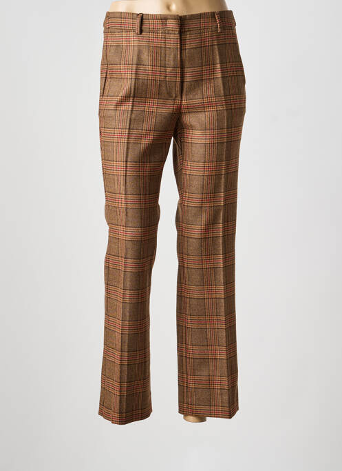 Pantalon 7/8 fermeture zippée sous rabat avec crochet marron MAXMARA femme