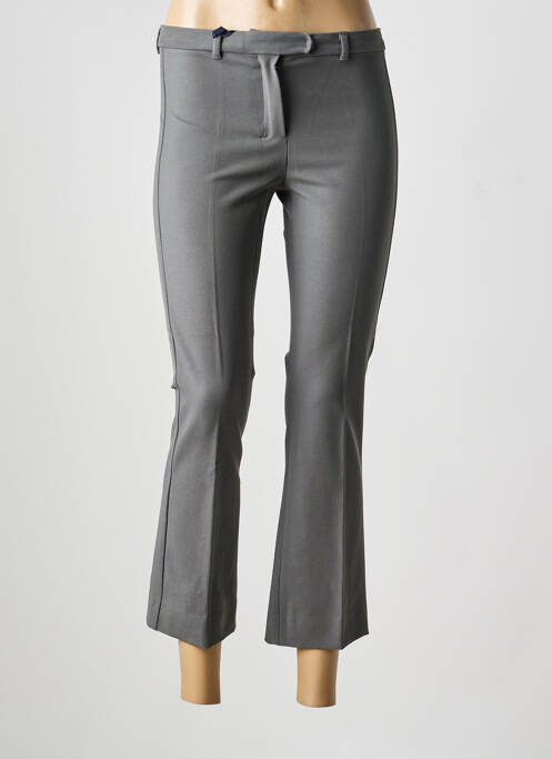 Pantalon 7/8 fermeture zippée sous rabat avec crochet gris MAX MARA femme