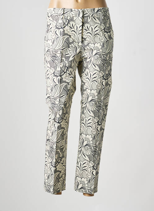 Pantalon 7/8 fermeture zippée sous rabat avec crochet blanc MAX MARA femme