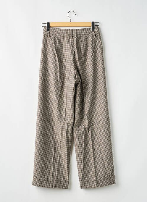 Pantalon droit fermeture zippée sous rabat avec crochet beige MAX MARA femme