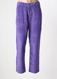 Pantalon chino fermeture zippée sous rabat boutonné taille normale violet KANOPE femme