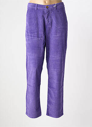 Pantalon chino fermeture zippée sous rabat boutonné taille normale violet KANOPE femme