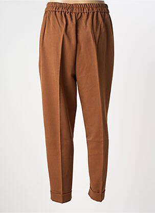 Pantalon slim taille élastique taille normale marron GEISHA femme