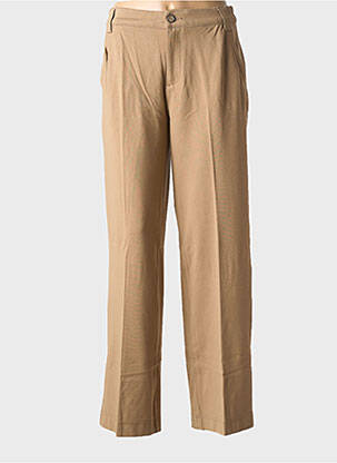 Pantalon chino fermeture zippée sous rabat boutonné taille normale beige STREET ONE femme