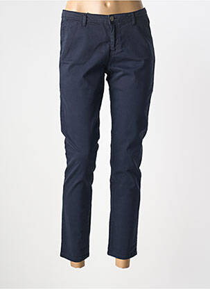 Pantalon chino tissage popeline taille normale bleu SCHOOL RAG femme