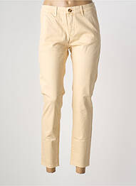 Pantalon chino tissage popeline taille normale beige CHATTAWAK femme