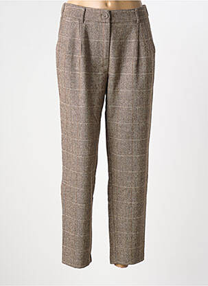 Pantalon chino fermeture zippée sous rabat boutonné taille normale beige MOLLY BRACKEN femme