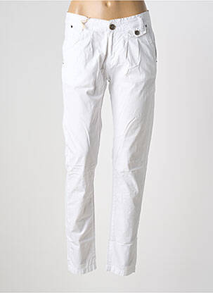 Pantalon chino tissage popeline taille normale blanc GARCIA femme