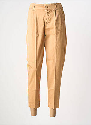 Pantalon chino tissage popeline taille normale marron KANOPE femme