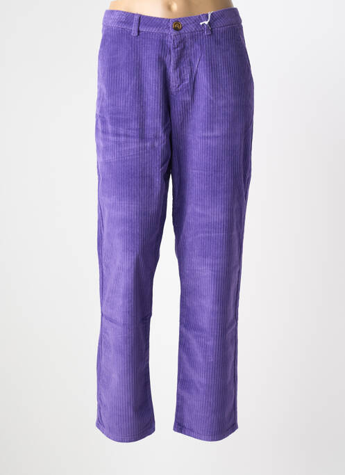 Pantalon chino fermeture zippée sous rabat boutonné taille normale violet KANOPE femme