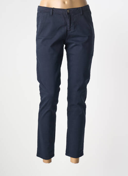 Pantalon chino tissage popeline taille normale bleu SCHOOL RAG femme