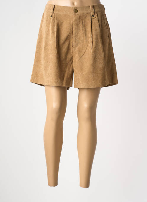 Short taille à pinces taille haute beige MOLLY BRACKEN femme